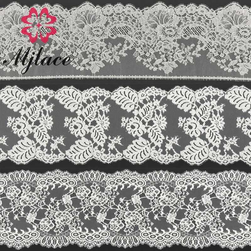 Eyelash lace trim for sophisticated fashion compositions.