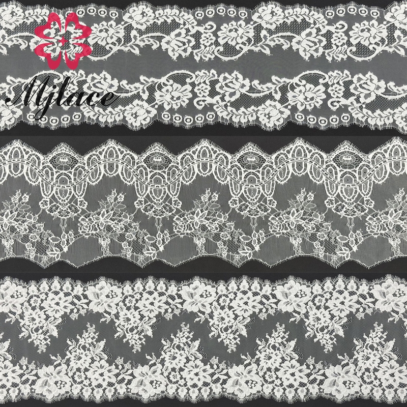 Eyelash lace trim for sophisticated fashion compositions.