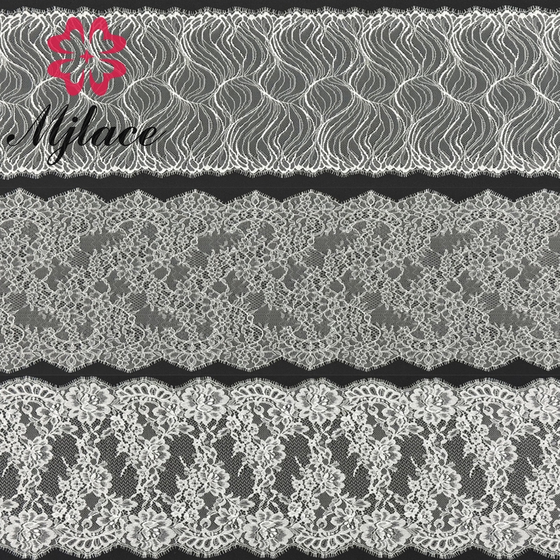 Eyelash lace trim for sophisticated fashion compositions.