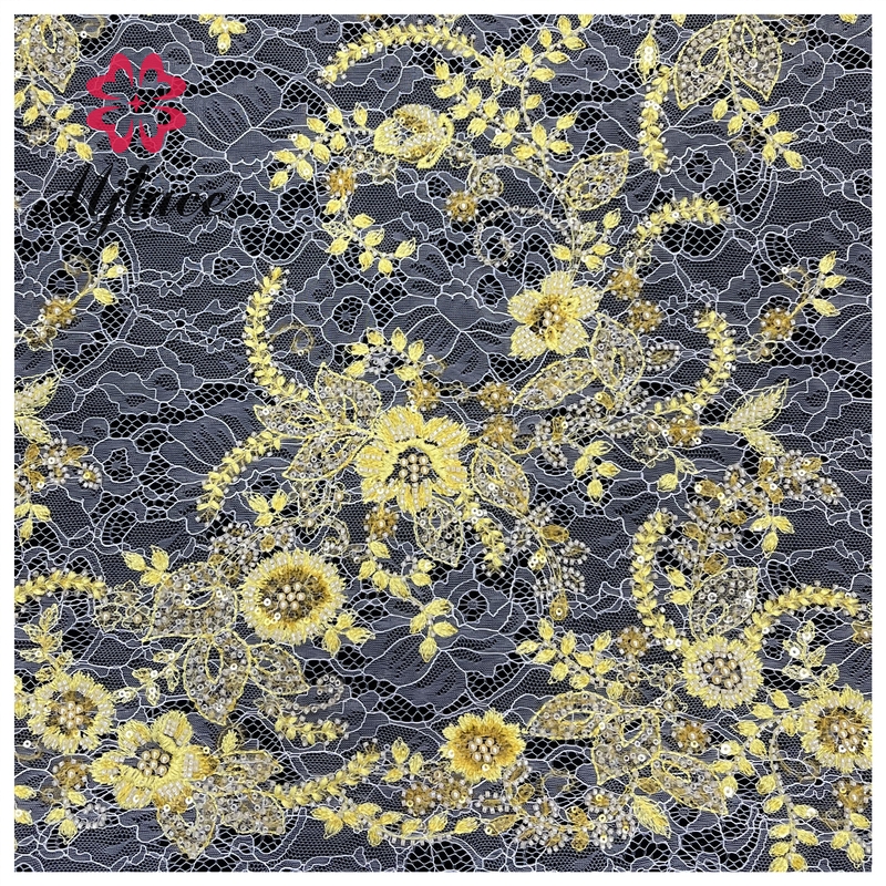 Crystal Elegance – Premium Bead & Sequin Embroidered Fabric