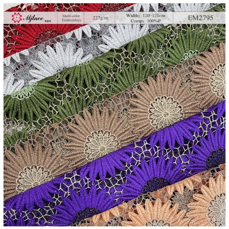 Floral Bloom – Multi-Color Embroidered Lace Fabric