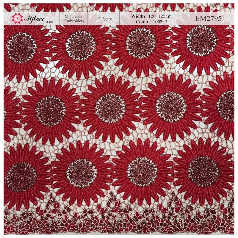 Floral Bloom – Multi-Color Embroidered Lace Fabric