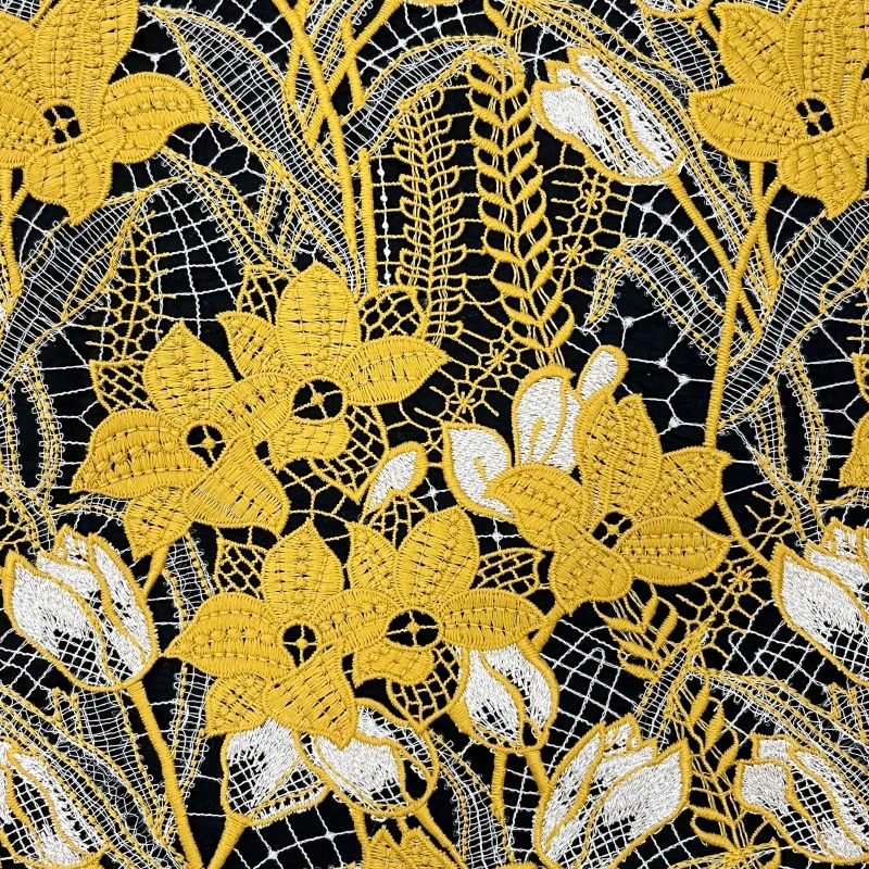 Chromatic Bloom – Multi-Color Water-Soluble Embroidered