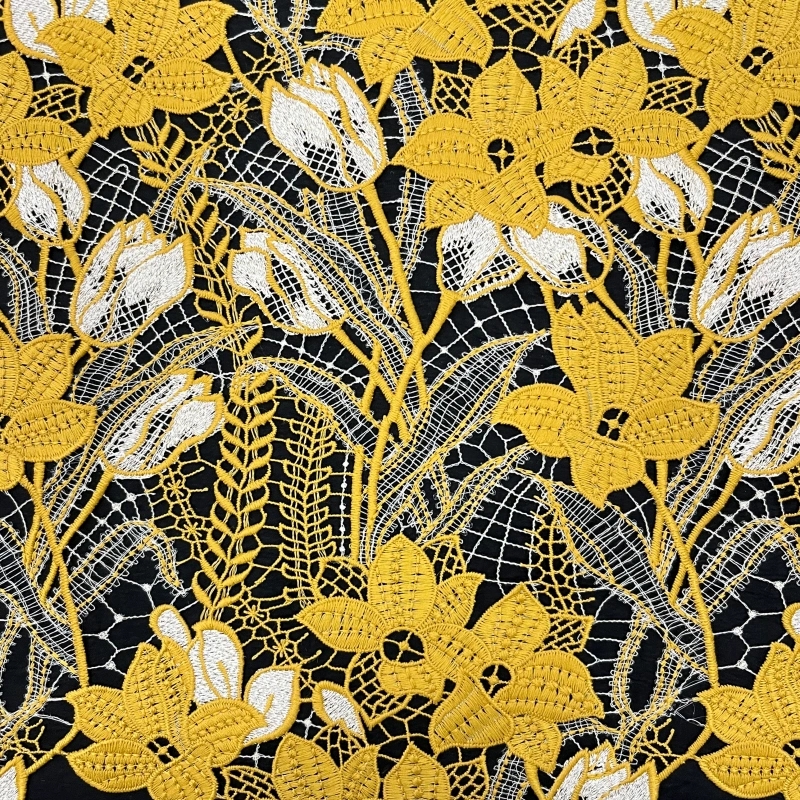 Chromatic Bloom – Multi-Color Water-Soluble Embroidered