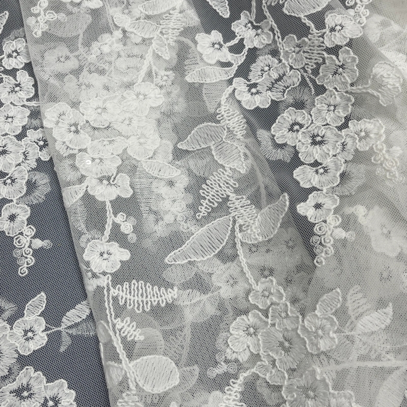 Garden Sprig: All-Over Floral Embroidered Lace