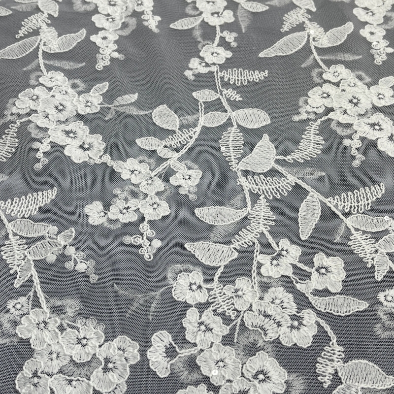 Garden Sprig: All-Over Floral Embroidered Lace