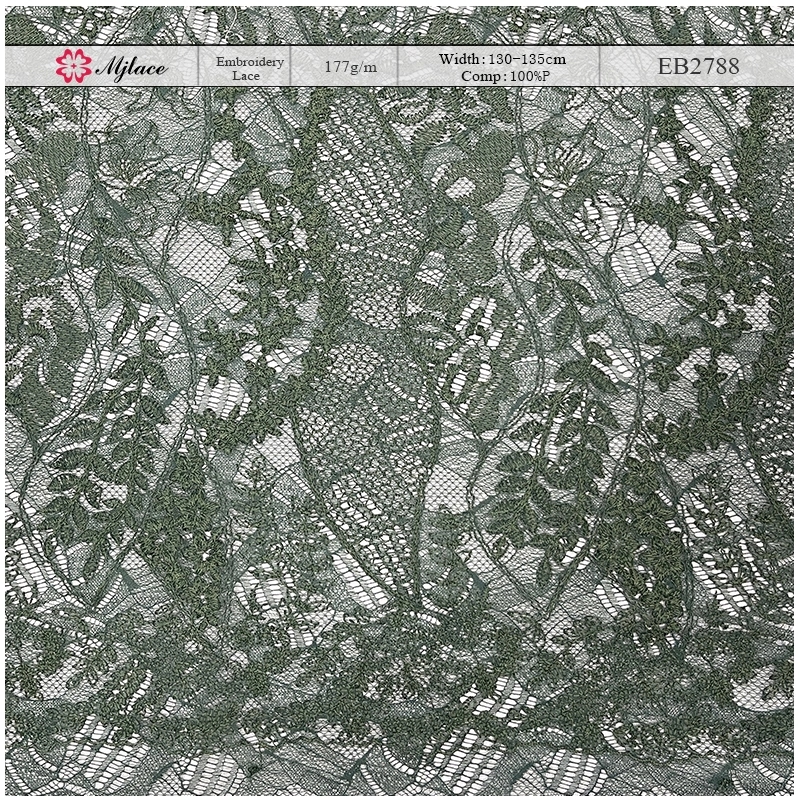 Soft Floral Cord Embroidery Lace Fabric – Delicate Textured Trim by Mjlace