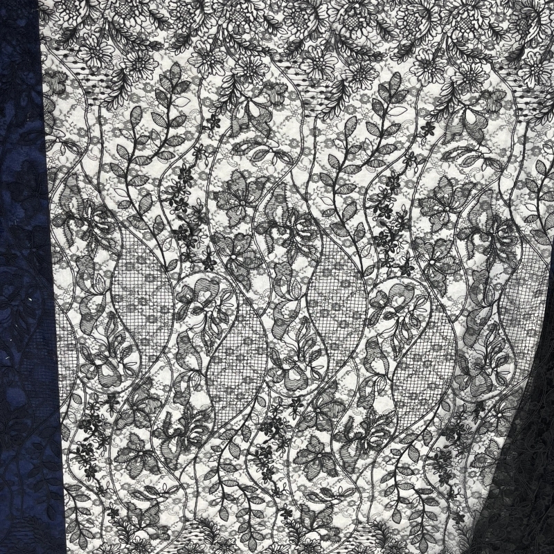 Delicate Floral Cord Embroidery Lace Fabric – Lightweight Trim by MJlace