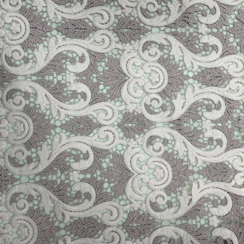 Heavyweight Multi-Color Floral Water-Soluble Embroidered Lace Fabric – MJlace
