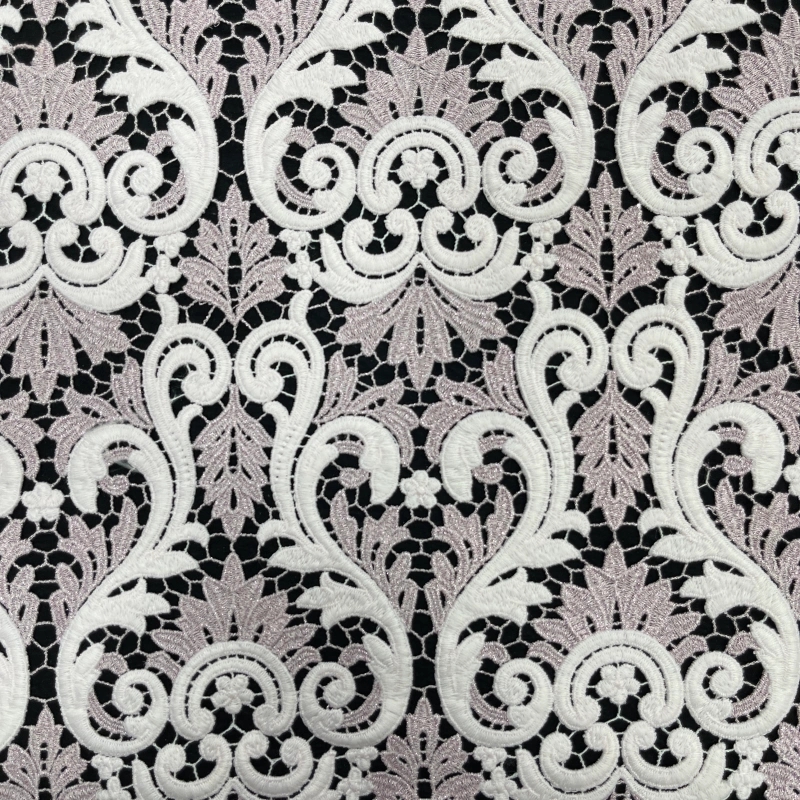 Heavyweight Multi-Color Floral Water-Soluble Embroidered Lace Fabric – MJlace