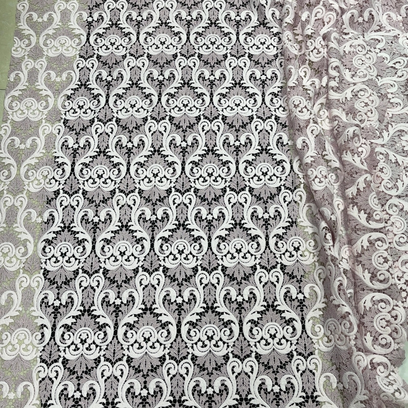 Heavyweight Multi-Color Floral Water-Soluble Embroidered Lace Fabric – MJlace