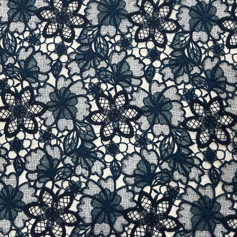 Opulent Garden Heavyweight Water-Soluble Embroidered Lace – Rich Floral Embroidery Fabric