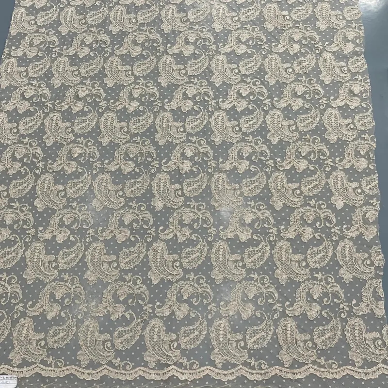 Paisley Vine Cord Embroidery Lace – Paisley Floral Embroidered Lace Fabric