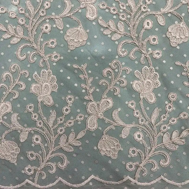 Meadow Vine Laser Cord Embroidery Lace – Floral Vine Laser Cord Lace Fabric