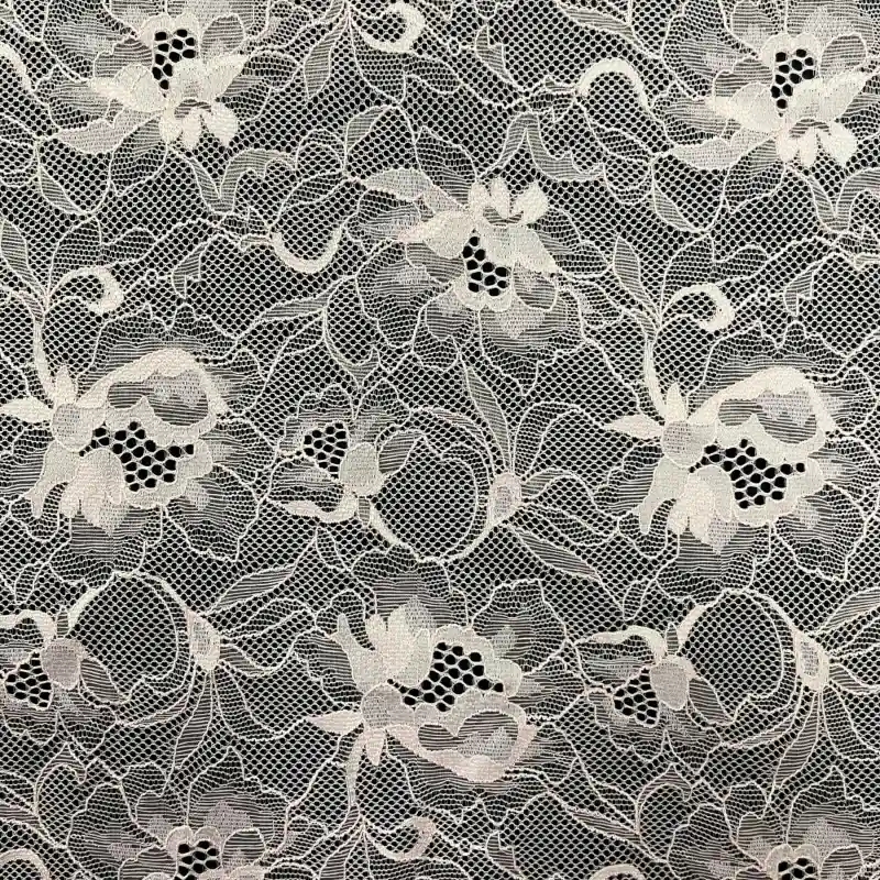 MeadowSong Lightweight Sheer Nylon Lace – Delicate Floral Embroidered Fabric