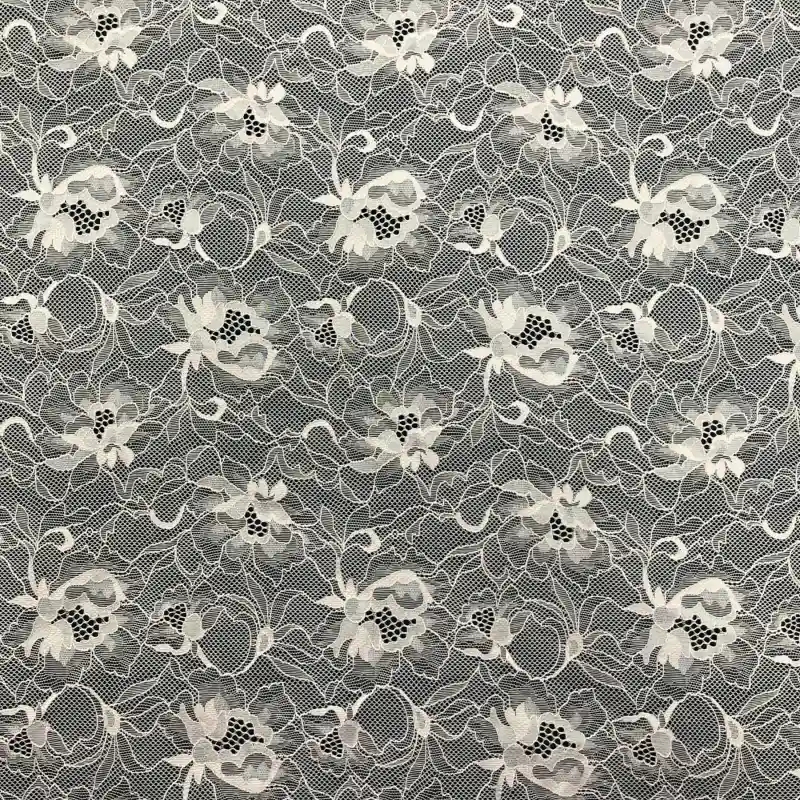 MeadowSong Lightweight Sheer Nylon Lace – Delicate Floral Embroidered Fabric