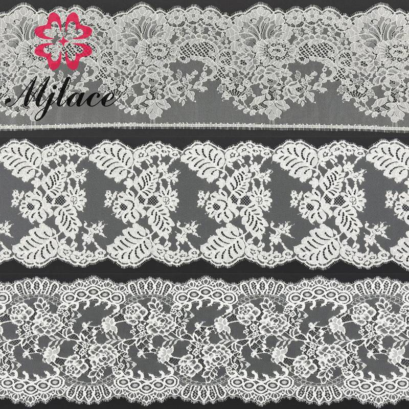 Eyelash lace trim for sophisticated fashion compositions.