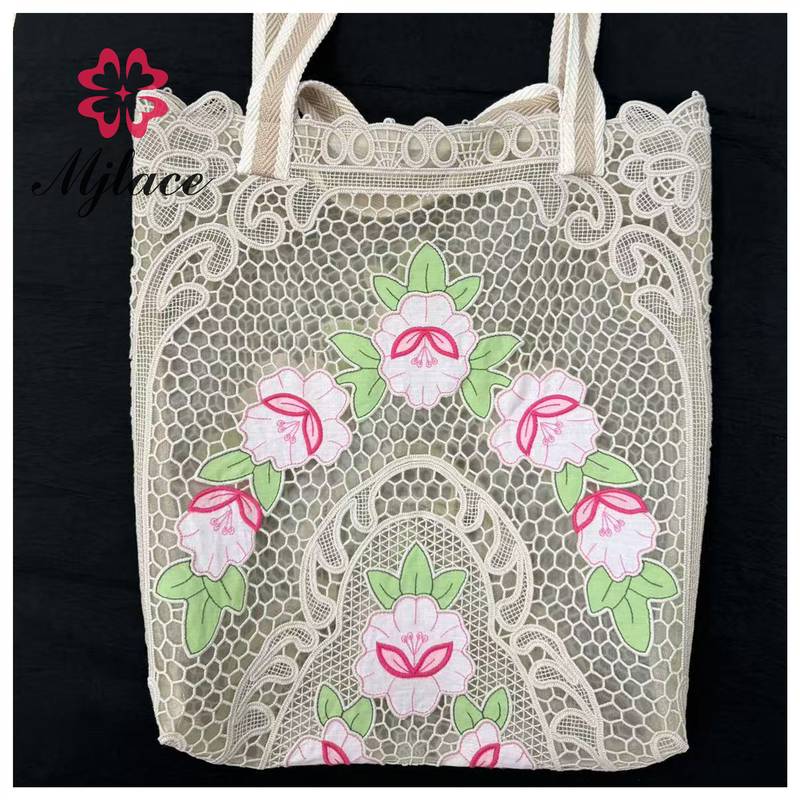 Embroidered Floral Lace Tote Bag – Elegant & Chic Design
