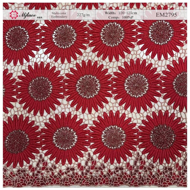 Floral Bloom – Multi-Color Embroidered Lace Fabric