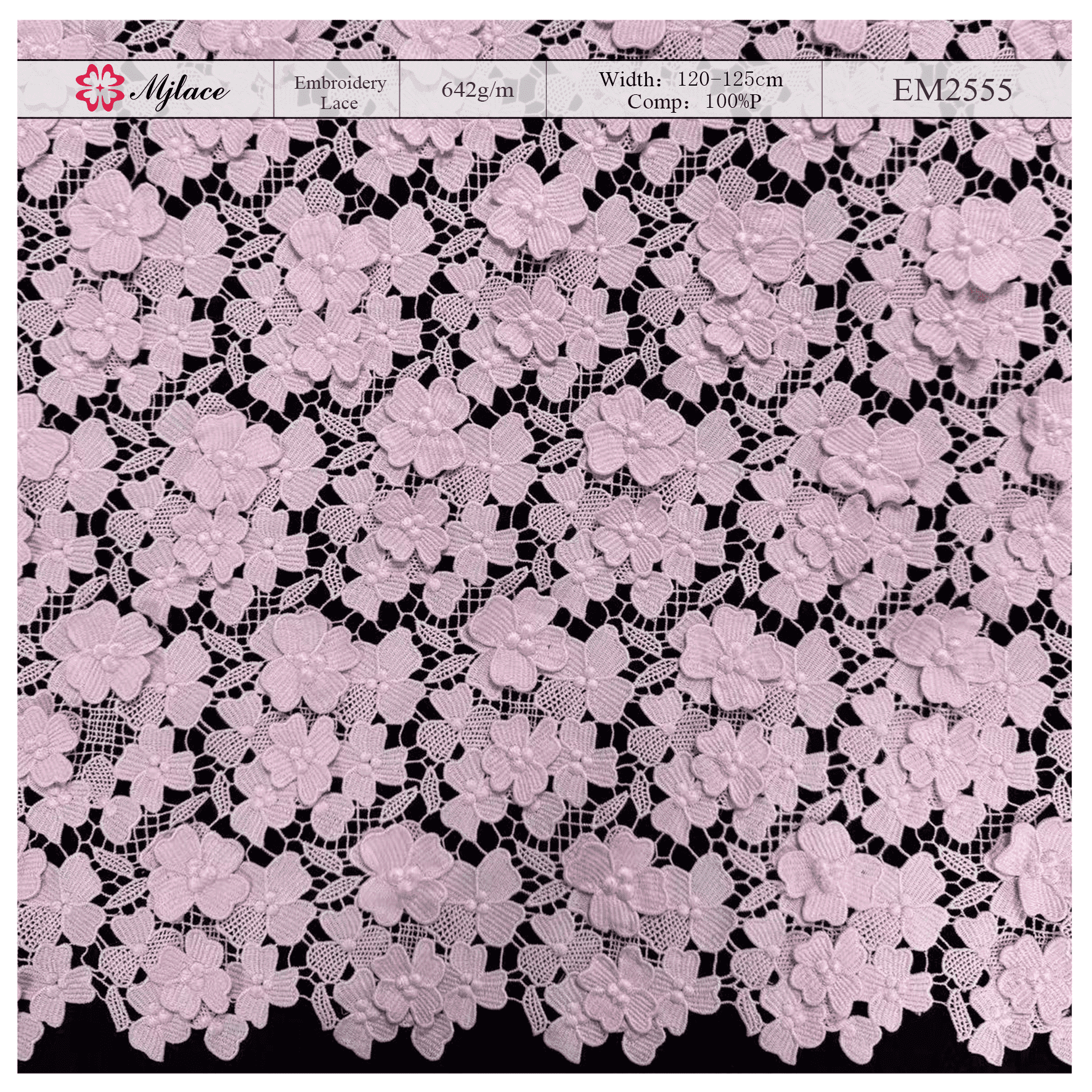 Island Bloom – Water-Soluble Embroidered Lace