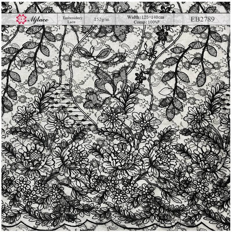 Delicate Floral Cord Embroidery Lace Fabric – Lightweight Trim by MJlace