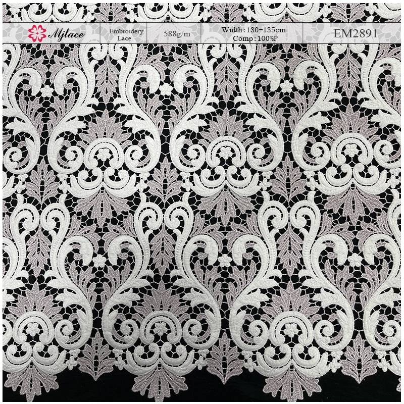 Heavyweight Multi-Color Floral Water-Soluble Embroidered Lace Fabric – MJlace