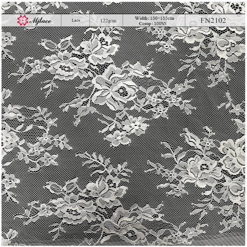 Airy Floral Sheer Embroidered Lace Fabric – Lightweight Nylon Lace by MJlace