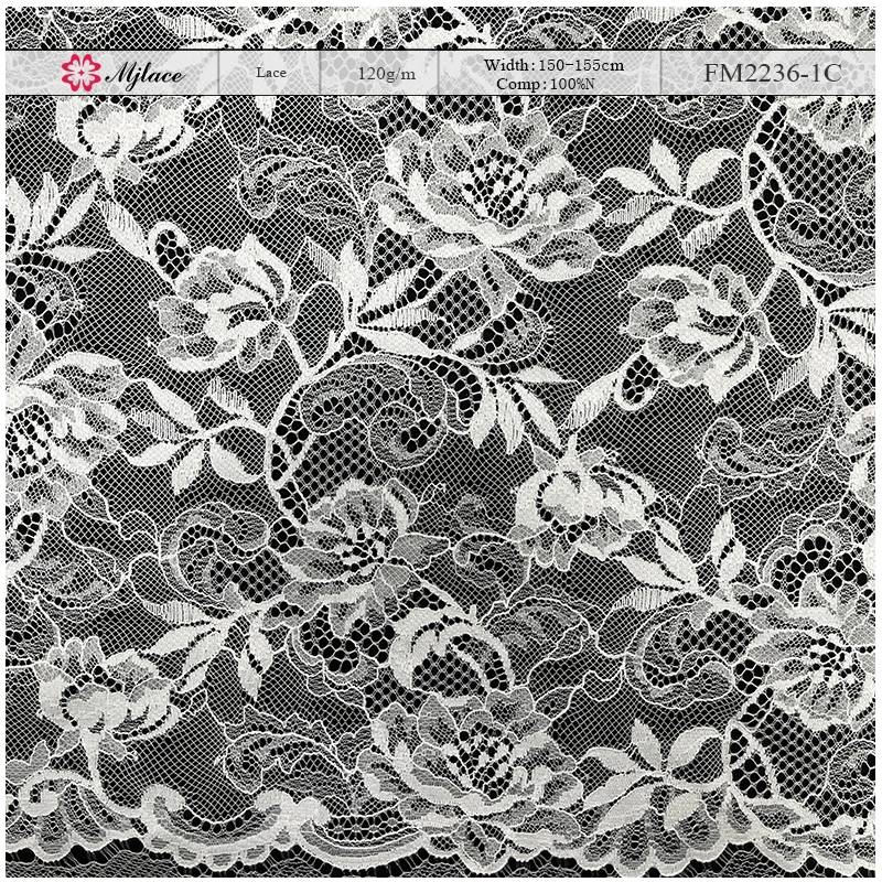 Ultra-Light Sheer Floral Embroidered Lace Fabric – Soft Nylon Lace by MJlace