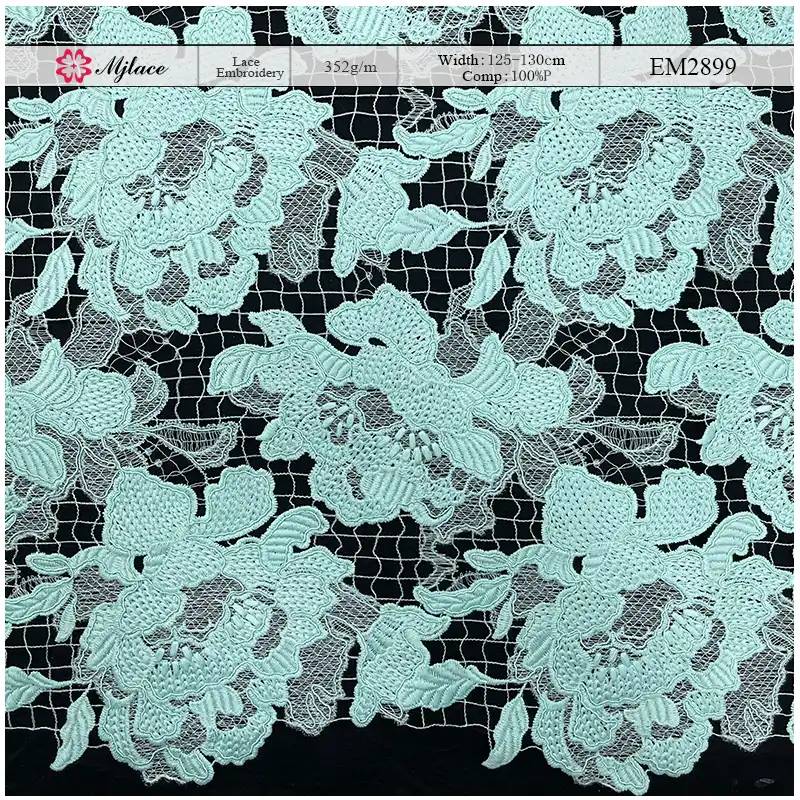 Grand Flora Water-Soluble Embroidered Lace — Bold Floral Embroidery Fabric