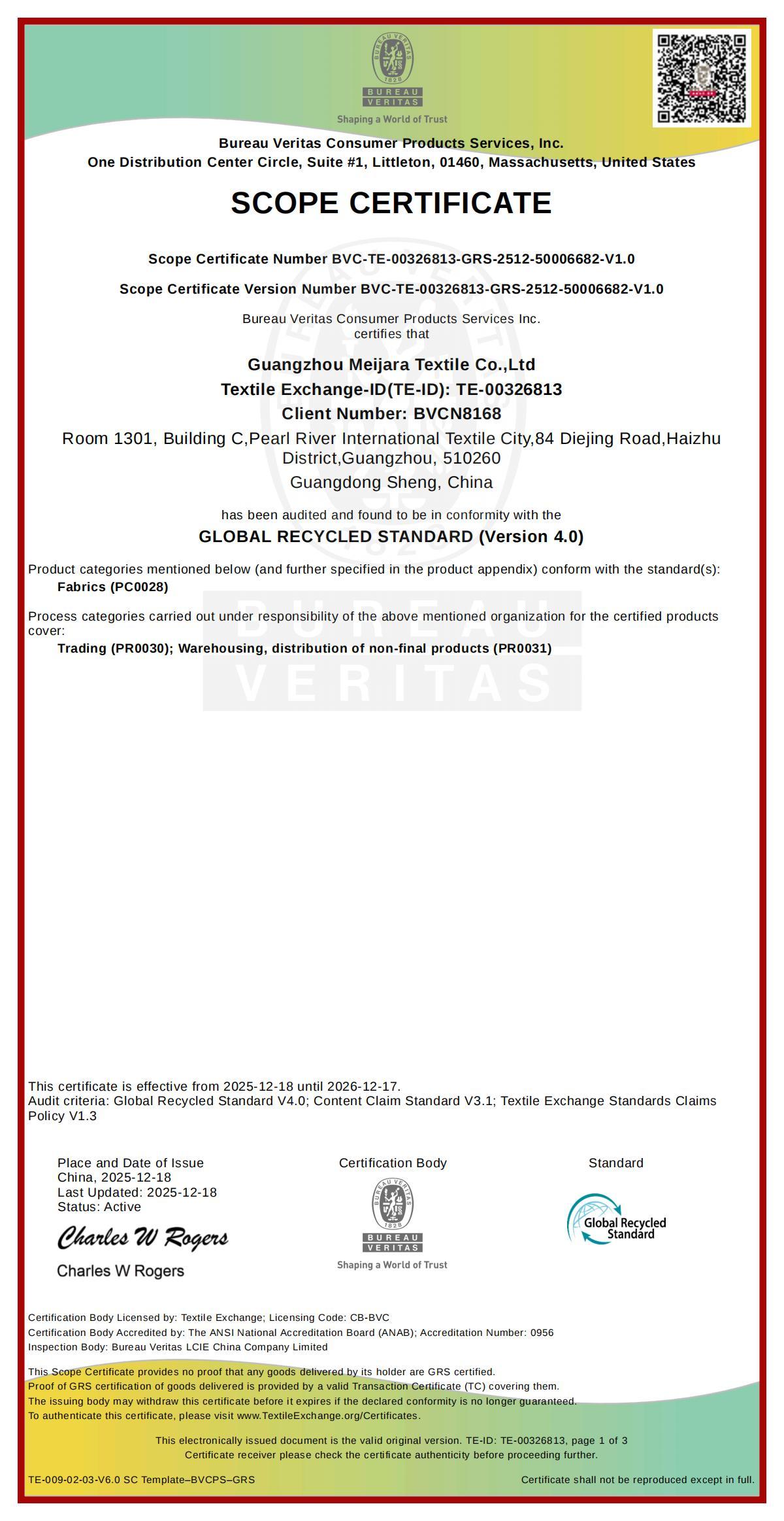 meijara-grs-certificate-recycled-fabric