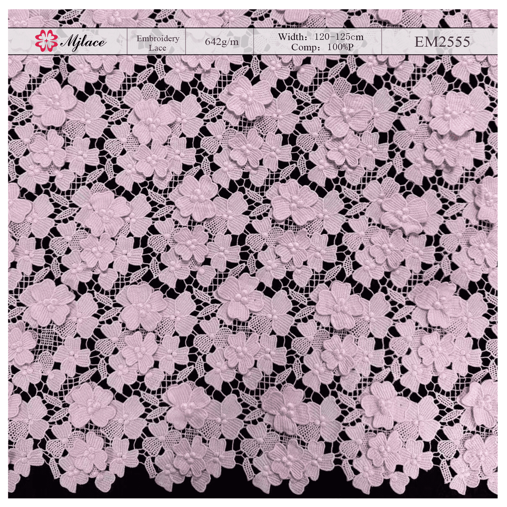 Island Bloom – Water-Soluble Embroidered Lace