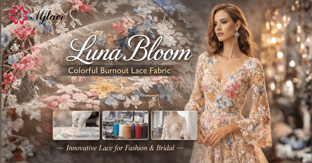 Luna Bloom: A Deep Dive into Colorful Burnout Lace Fabric