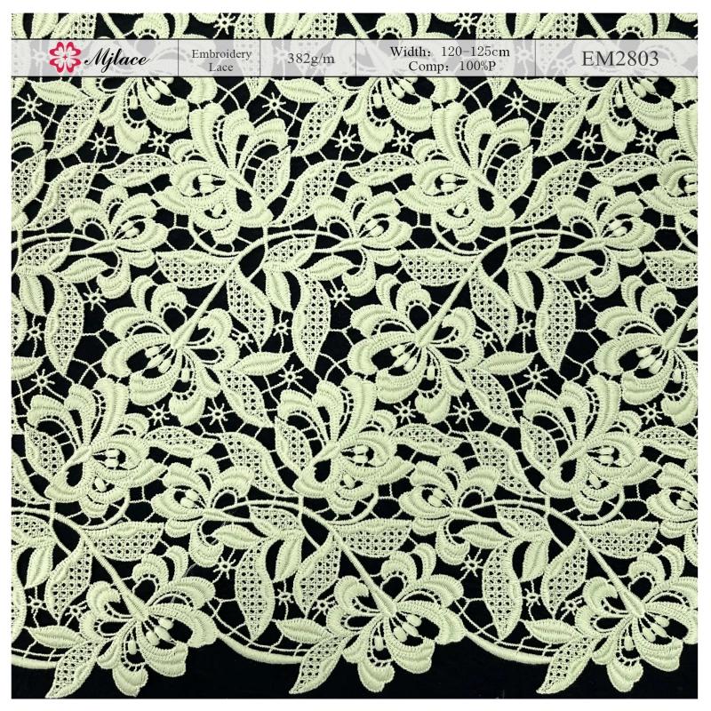Heavy Floral Embroidered Water-Soluble Lace Fabric – Textured Elegance Collection
