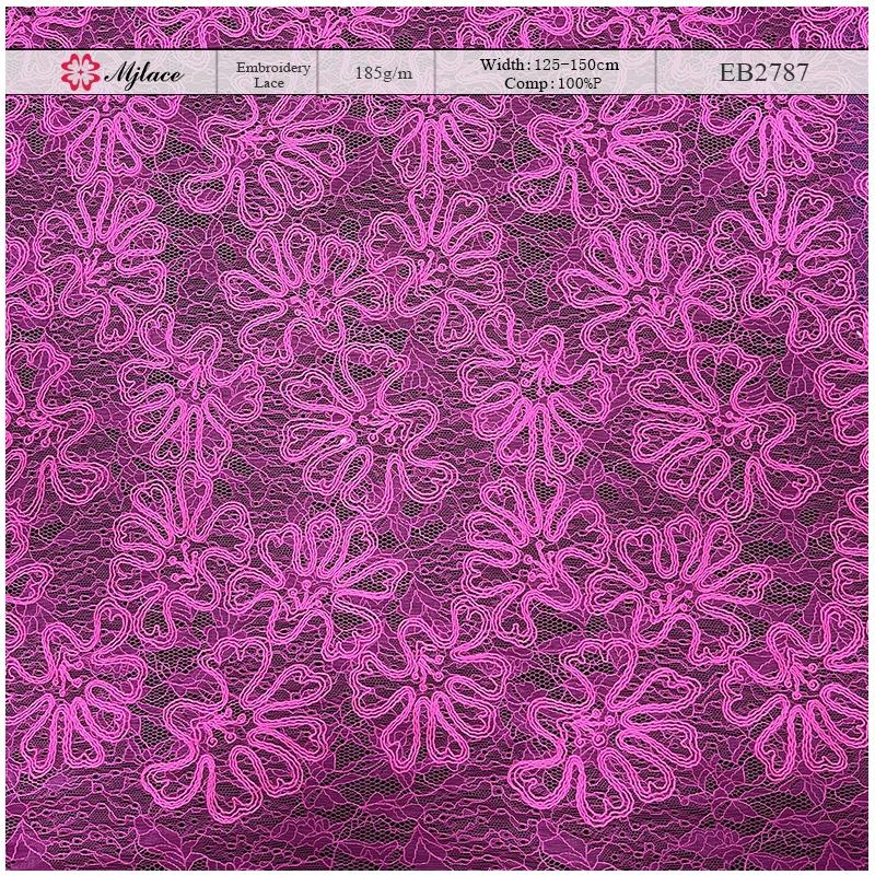 Delicate Floral Cord Embroidery Lace Fabric – Airy Textured Trim by Mijlace