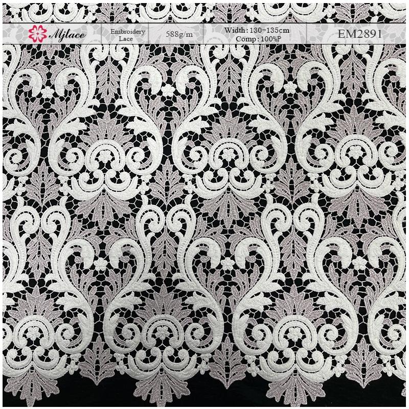 Heavyweight Multi-Color Floral Water-Soluble Embroidered Lace Fabric – MJlace