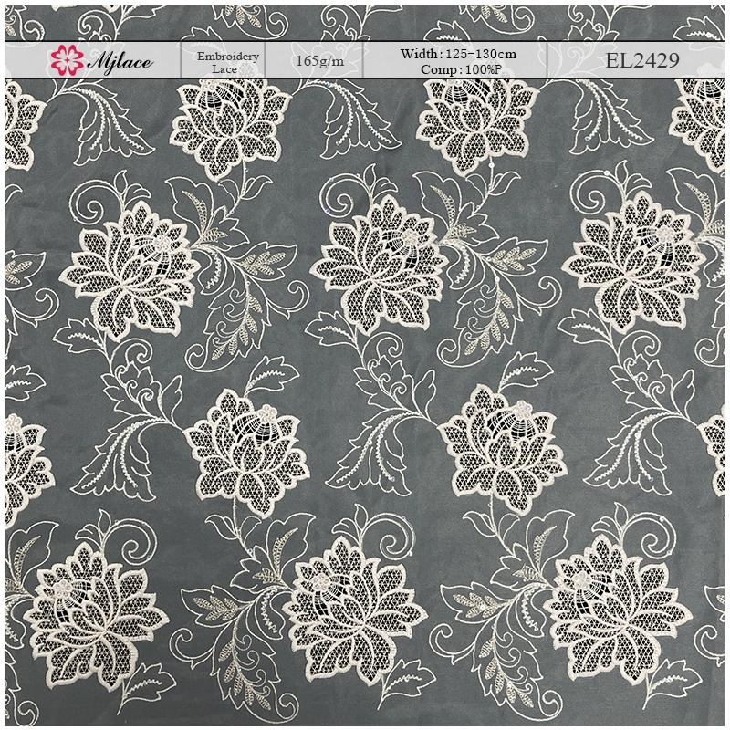 Gold Thread Laser Embroidered Lace Fabric – Metallic Floral Trim by MJlace
