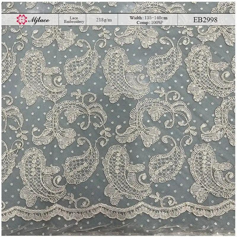 Paisley Vine Cord Embroidery Lace – Paisley Floral Embroidered Lace Fabric