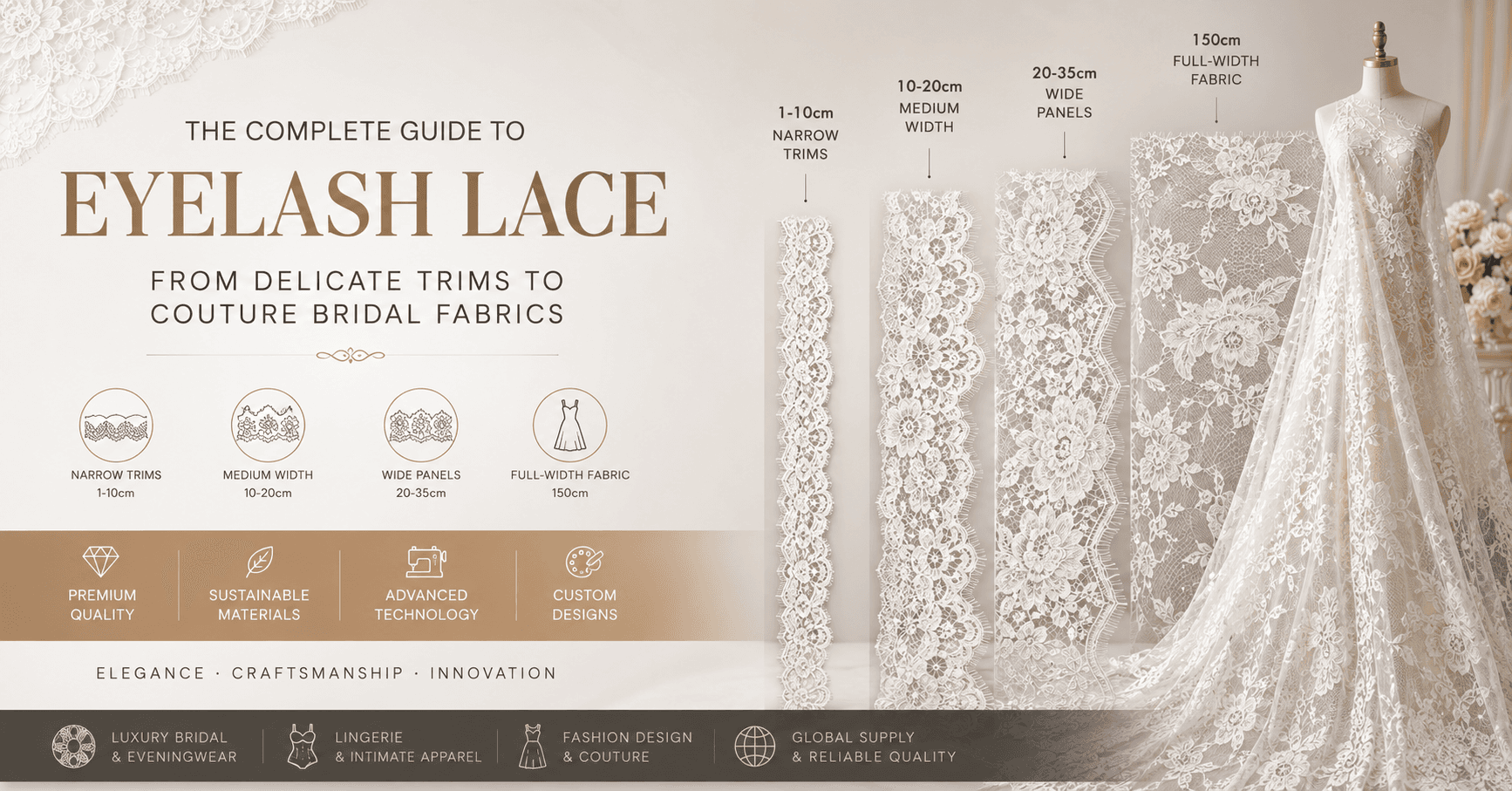 The Complete Guide to Eyelash Lace: From Delicate Trims to Couture Bridal Fabrics