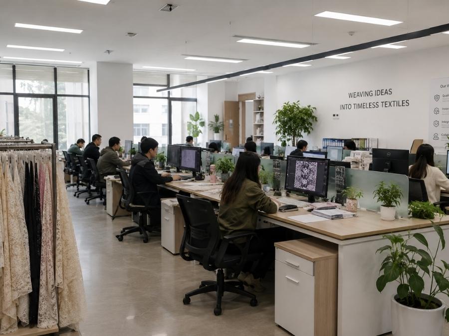 Lace Fabric Production Office Team Workspace