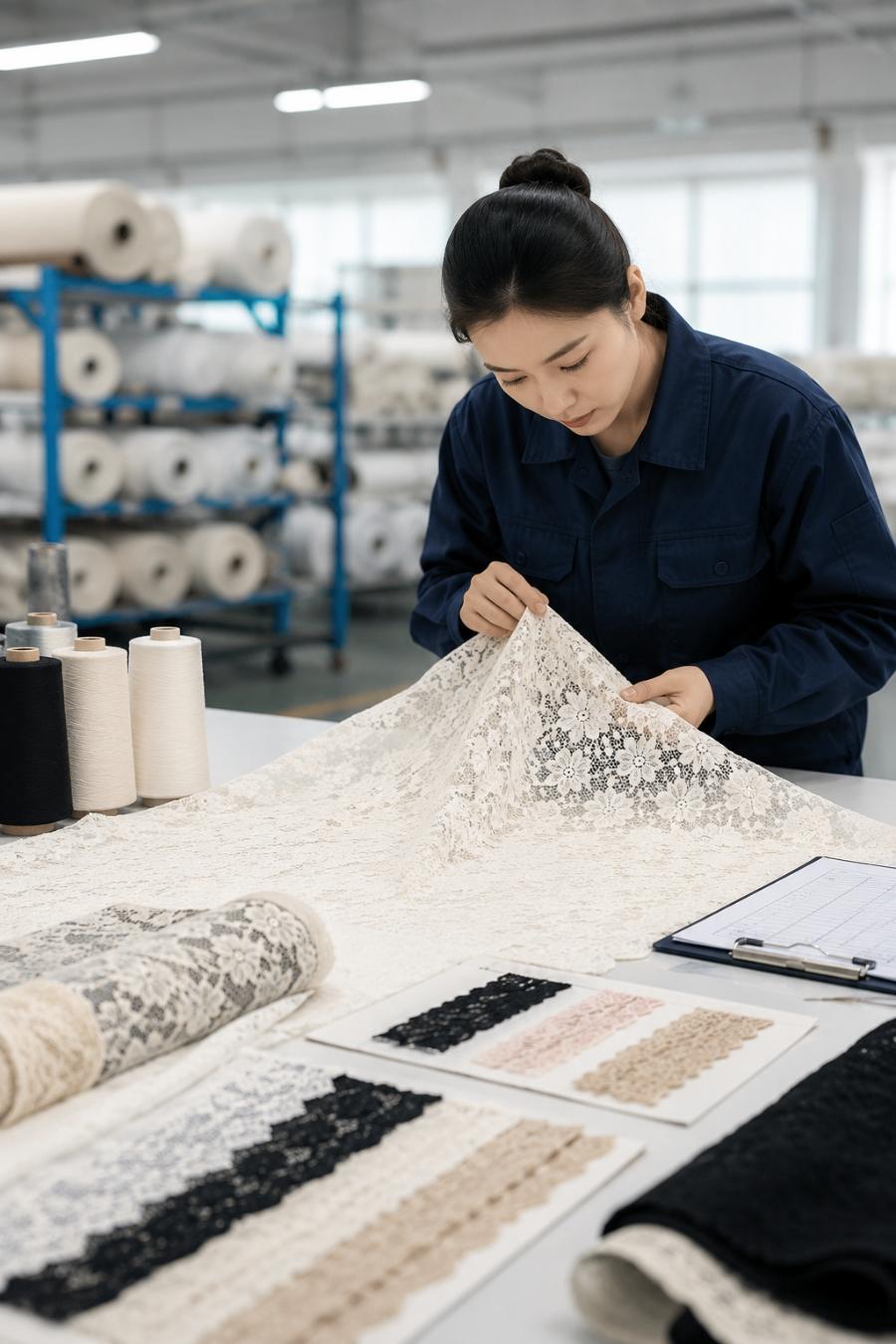 QC Lace Fabric Raw Material Inspection