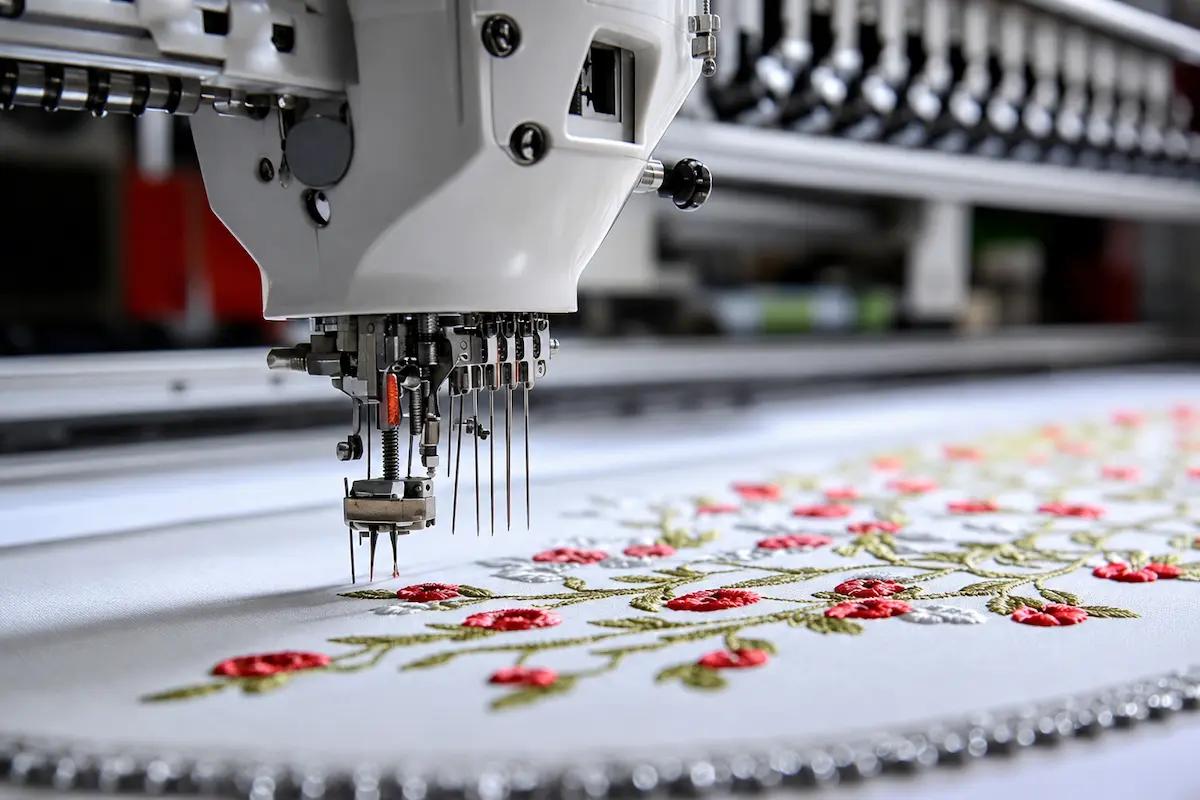 Lace sampling prototype embroidery