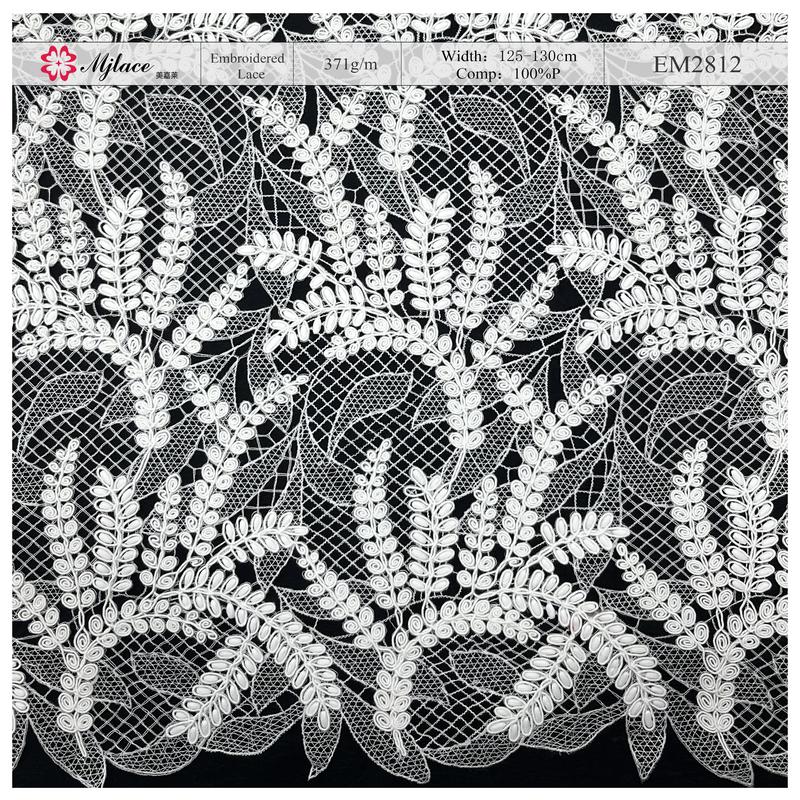 Geometric Embossed Heavyweight Embroidered Lace