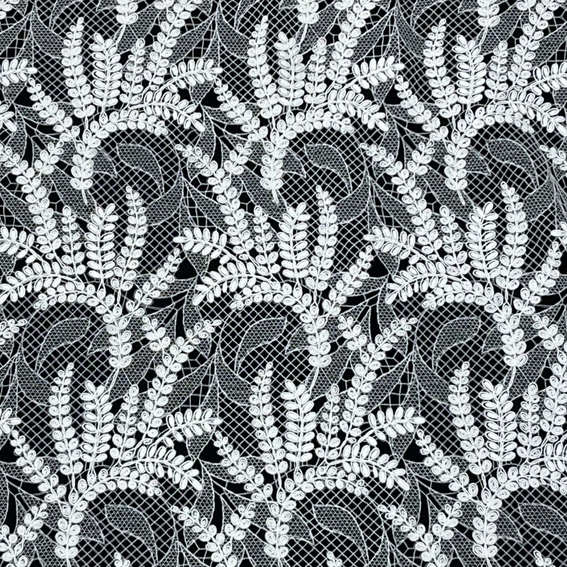 Geometric Embossed Heavyweight Embroidered Lace