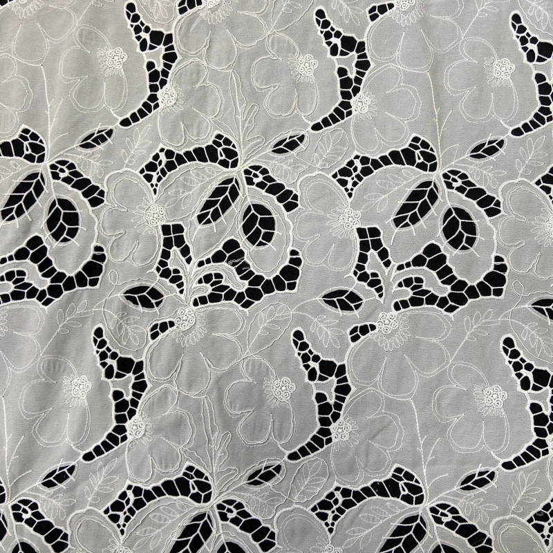 Embroidered floral lace. trellis lace pattern