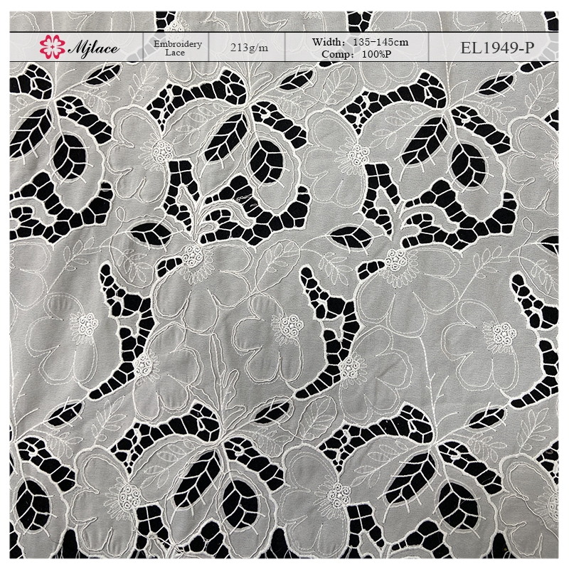 Embroidered floral lace. trellis lace pattern