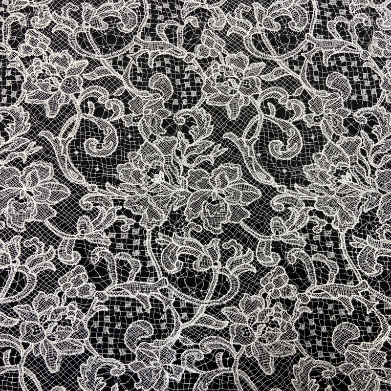 Ethereal Garden Water-Soluble Lace|Delicate Embroidery Fabric for Bridal & Fashion