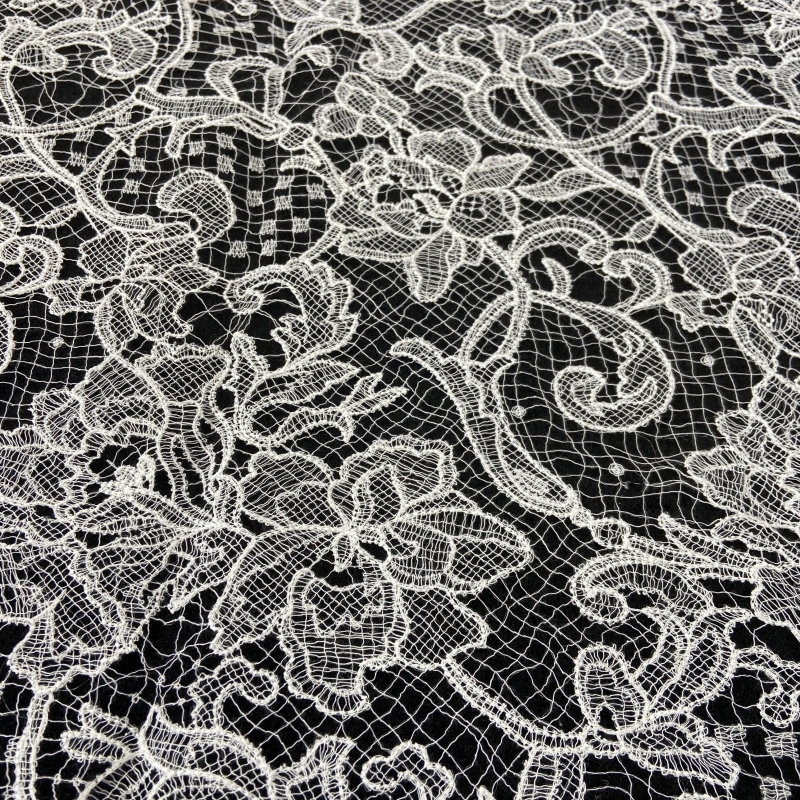Ethereal Garden Water-Soluble Lace|Delicate Embroidery Fabric for Bridal & Fashion