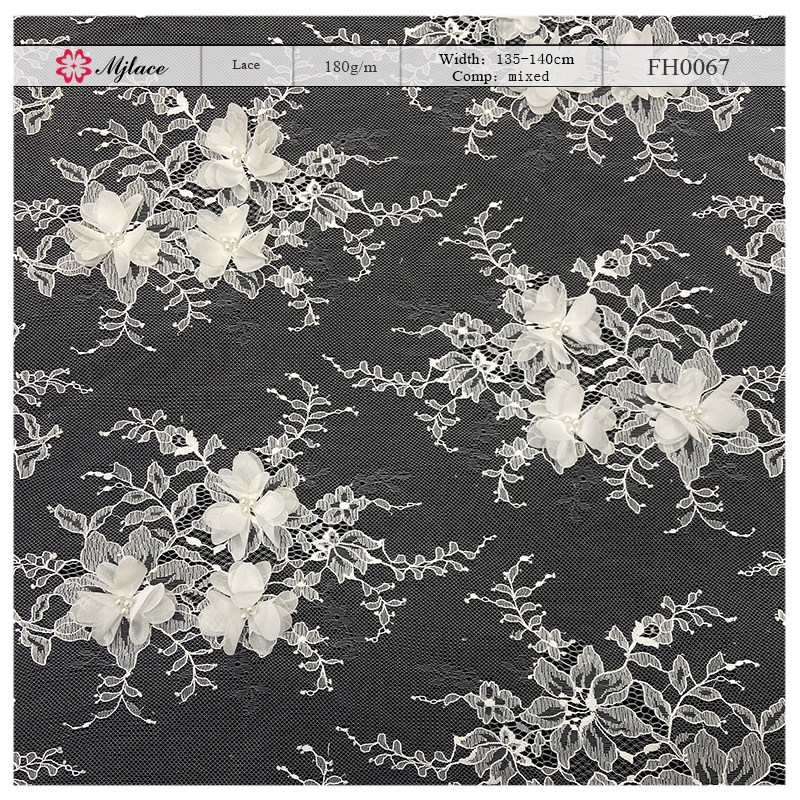 Sculpted Bloom Dimensional-3D Raised Floral Lace Fabric