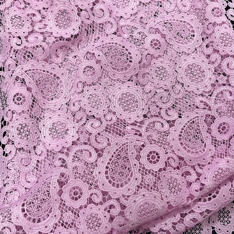 Sheer embroidery with metallic thread