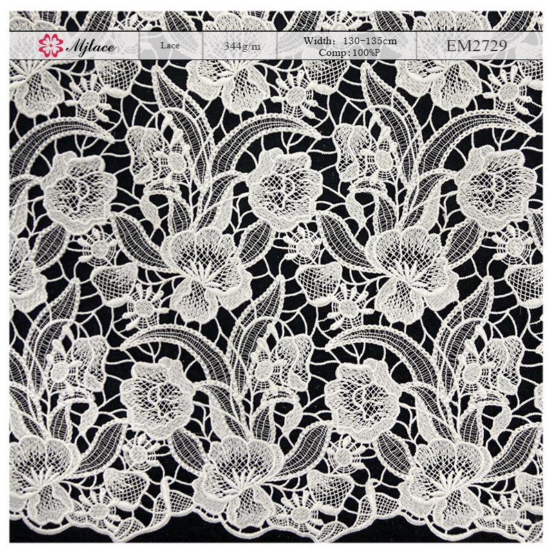 Romantic rose embroidery on lace